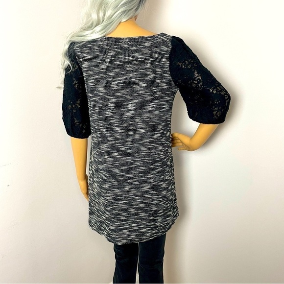 Anthropologie Postage Stamp Tunic Sweater – Lace Sleeves & Pockets – Small - Picture 6 of 11